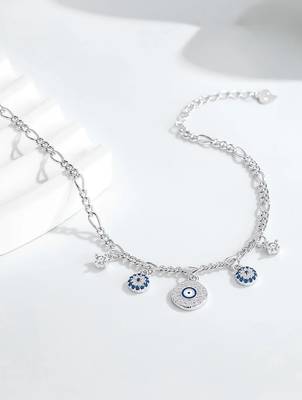 925 silver evil eye charm fashion bracelet for women 2