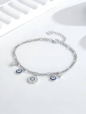 925 silver evil eye charm fashion bracelet for women 3