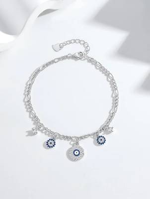 925 silver evil eye charm fashion bracelet for women 4