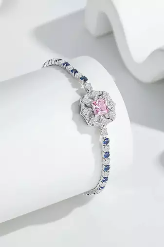 Pure 925 silver sapphire bloom elegance bracelet for women