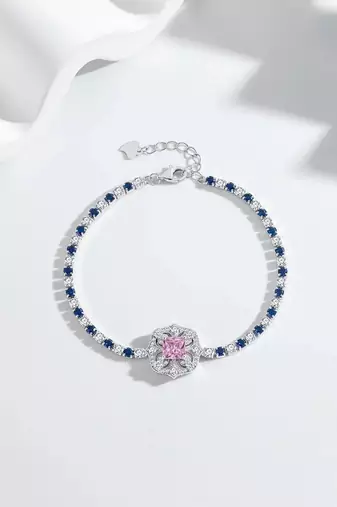 925 silver sapphire bloom fashion bracelet
