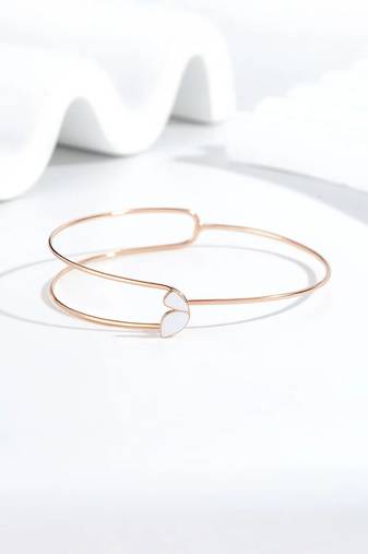 Pure 925 silver rose aura open bracelet for women