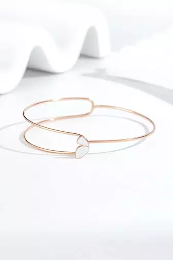 Pure 925 silver rose aura open bracelet for women