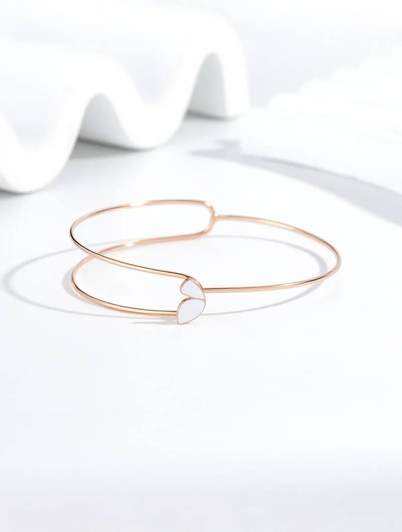 Pure 925 silver rose aura open bracelet for women
