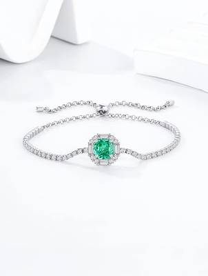 925 silver green sparkle designer fashion bracelet 1