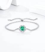Pure 925 silver majestic green sparkle bracelet for women