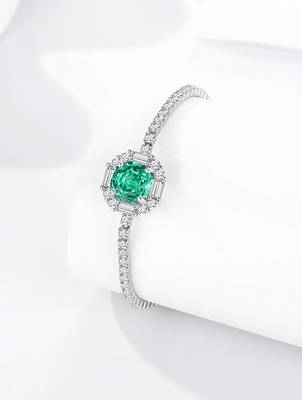925 silver green sparkle designer fashion bracelet 3