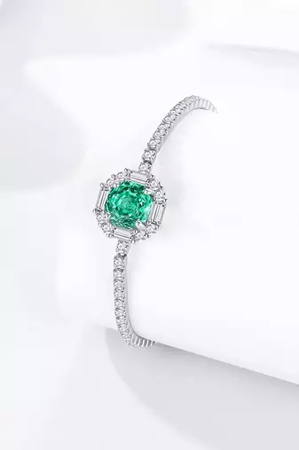 925 silver green sparkle designer fashion bracelet