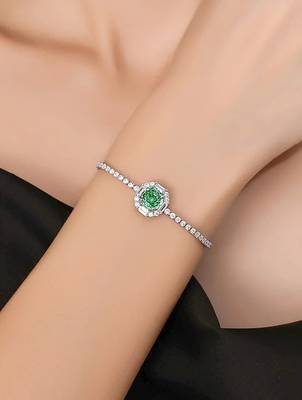 925 silver green sparkle designer fashion bracelet 4