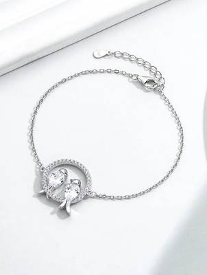 925 silver lovebirds fashion bracelet 2