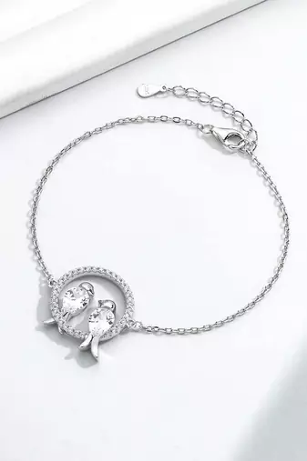 925 silver lovebirds fashion bracelet