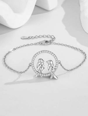 925 silver lovebirds fashion bracelet 3