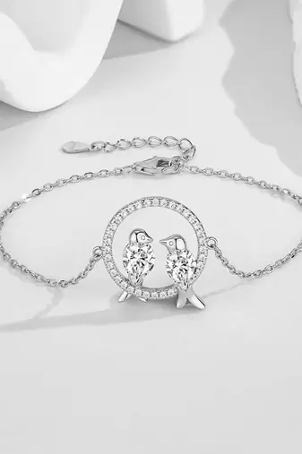 925 silver lovebirds fashion bracelet