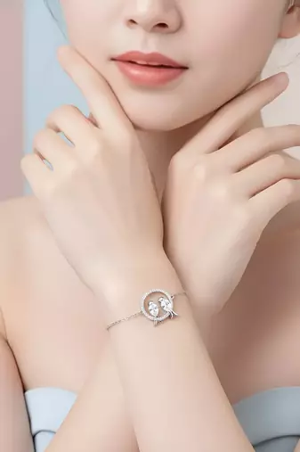 925 silver lovebirds fashion bracelet