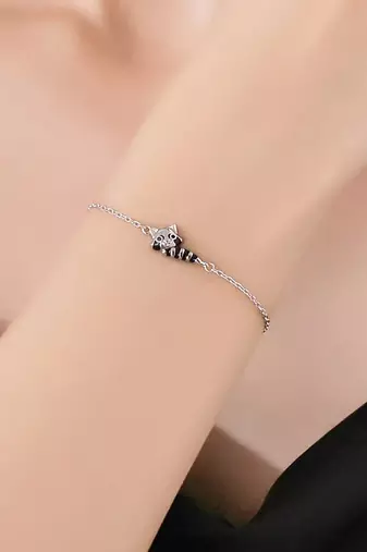 925 silver cat fashion bracelet