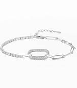 Pure 925 silver pin bracelet for women