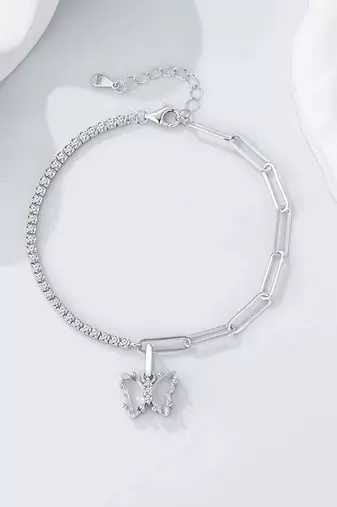 925 silver butterfly fashion bracelet