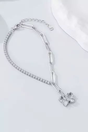 925 silver butterfly fashion bracelet