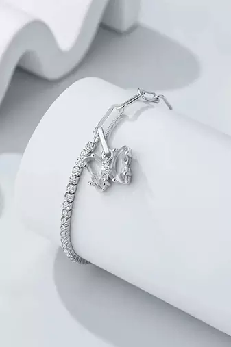 925 silver butterfly fashion bracelet