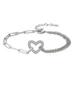 Pure 925 silver heart bracelet for women