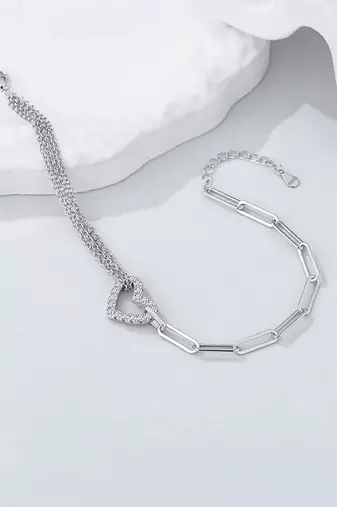925 silver heart fashion bracelet
