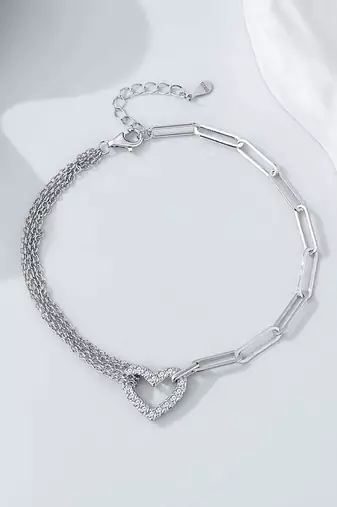 925 silver heart fashion bracelet