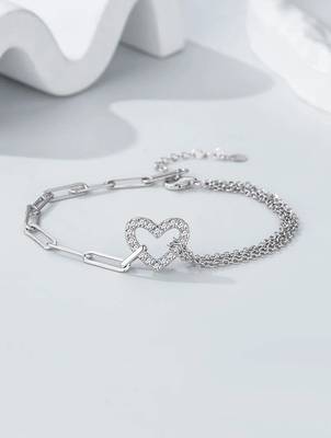 925 silver heart fashion bracelet 4