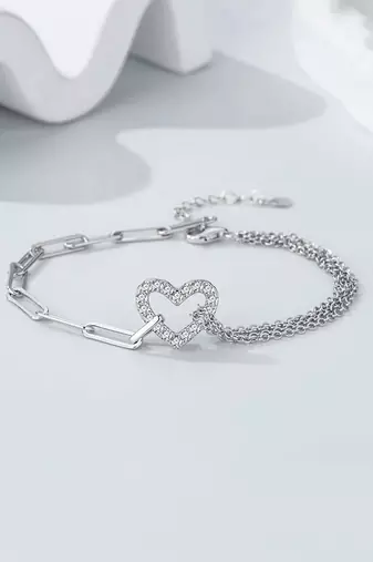 925 silver heart fashion bracelet