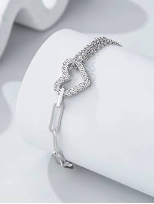 925 silver heart fashion bracelet 5