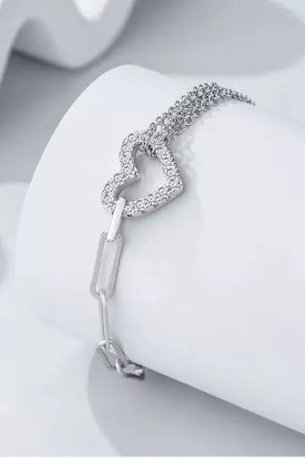 925 silver heart fashion bracelet