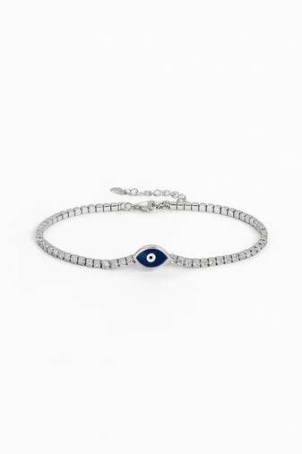 Pure 925 silver evil eye bracelet for women