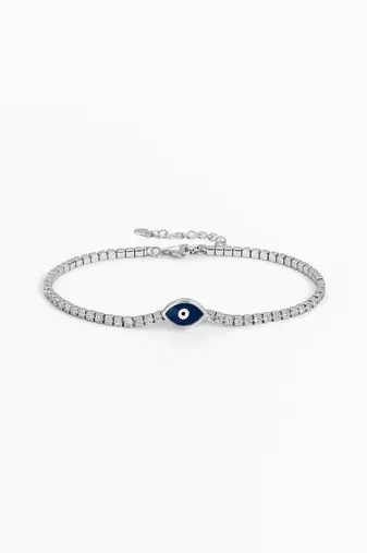 Pure 925 silver evil eye bracelet for women