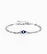 Pure 925 silver evil eye bracelet for women
