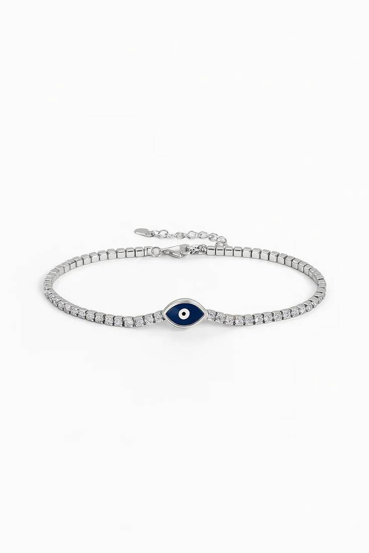 Pure 925 silver evil eye bracelet for women