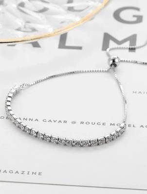 925 silver adjustable tennis fashion bracelet 1