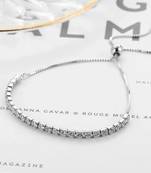 Pure 925 silver adjustable tennis bracelet for women