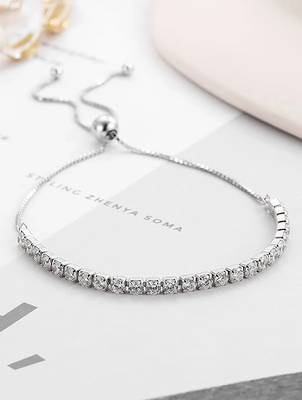 925 silver adjustable tennis fashion bracelet 2