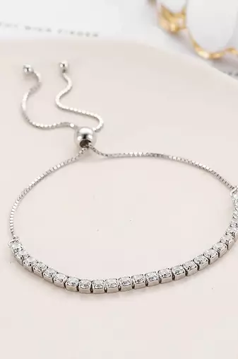 925 silver adjustable tennis fashion bracelet