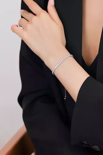 925 silver adjustable tennis fashion bracelet