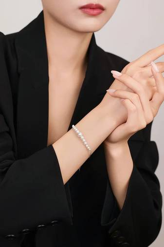 Pure 925 silver pearl bracelet for women