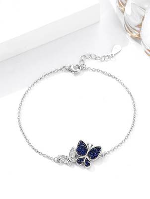 925 silver double butterfly fashion bracelet 2