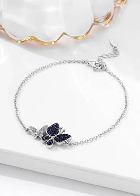 925 silver double butterfly fashion bracelet 3