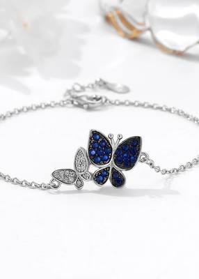 925 silver double butterfly fashion bracelet 4