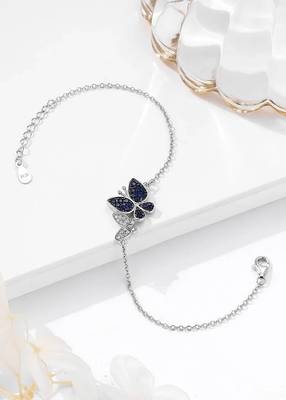 925 silver double butterfly fashion bracelet 5