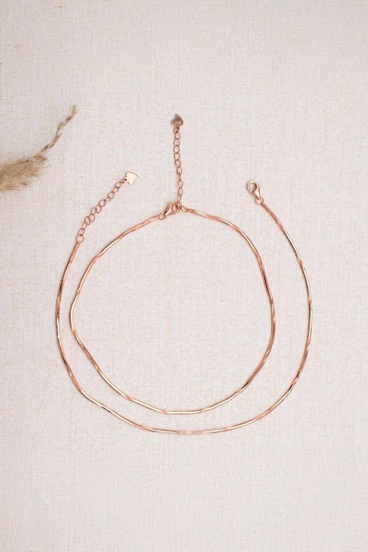 Pure 925 silver sleek chain anklet for women