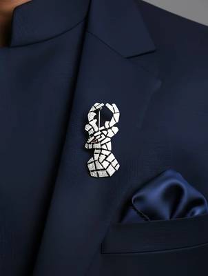 925 silver geometric fashion brooch 2