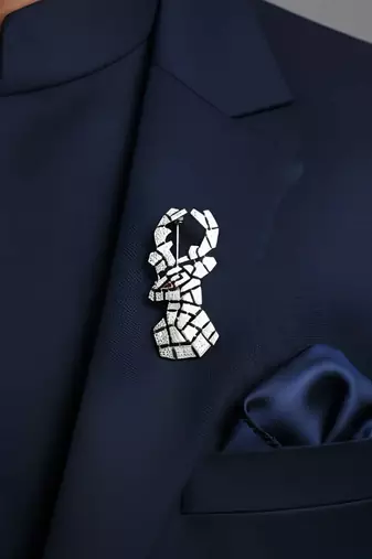 925 silver geometric fashion brooch