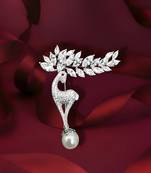 Pure 925 silver graceful fawn brooch