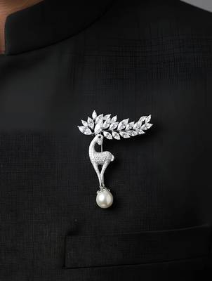 925 silver fawn fashion brooch 2