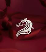 Pure 925 silver imperial horse crest brooch